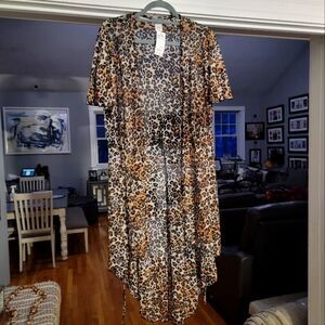 Jordan Taylor Women' Leopard  open front Shear Beach Caftan Kimono Cover…